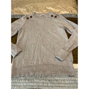 Pink Clover heather gray button detail sweater Size XS
